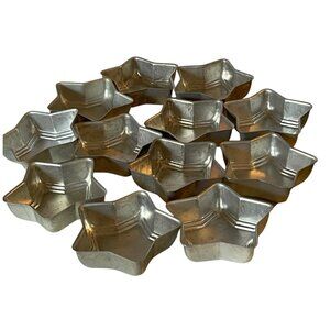 Aluminum Star Gelatin or Baking Molds Retro Set of 12 Vintage Mirro 3.75" x 1"